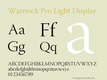 WarnockPro-LightDisp Version 2.095;PS 2.000;hotconv 1.0.67;makeotf.lib2.5.33168图片样张