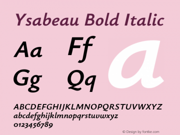 Ysabeau Bold Italic Version 1.003图片样张