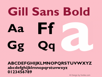 Gill Sans Bold 001.001 Font Sample