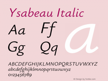 Ysabeau Italic Version 1.003图片样张