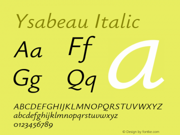 Ysabeau Italic Version 1.003图片样张