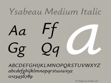 Ysabeau Medium Italic Version 1.003图片样张