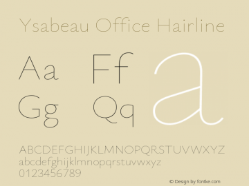 Ysabeau Office Hairline Version 1.003图片样张