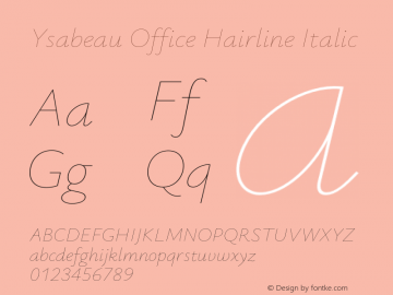 Ysabeau Office Hairline Italic Version 1.003图片样张