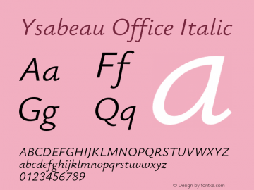 Ysabeau Office Italic Version 1.003图片样张