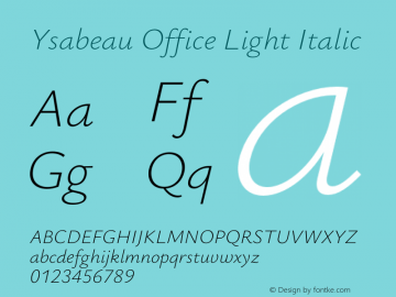 Ysabeau Office Light Italic Version 1.003图片样张