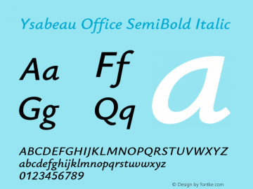 Ysabeau Office SemiBold Italic Version 1.003图片样张