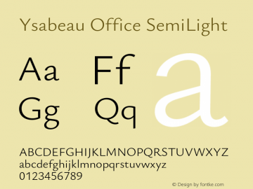 Ysabeau Office SemiLight Version 1.003图片样张