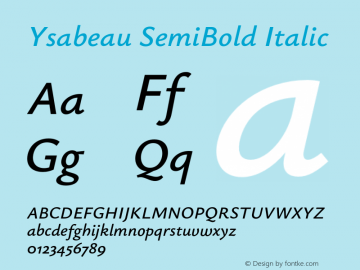 Ysabeau SemiBold Italic Version 1.003图片样张