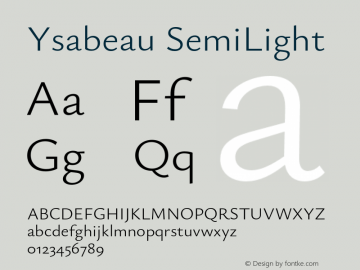 Ysabeau SemiLight Version 1.003图片样张