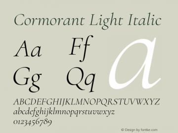 Cormorant Light Italic Version 4.000图片样张