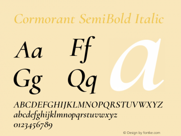 Cormorant SemiBold Italic Version 4.000图片样张