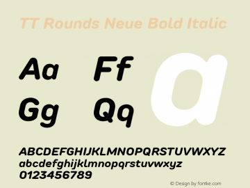 TT Rounds Neue Bold Italic Version 1.000图片样张