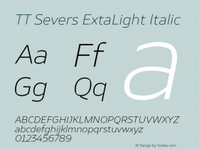 TT Severs ExtaLight Italic Version 1.010.02112021图片样张