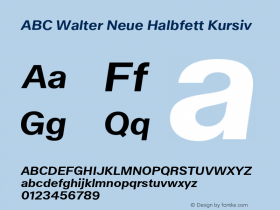 ABC Walter Neue Halbfett Kursiv Version 1.000图片样张