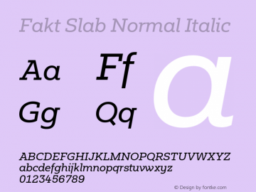 FaktSlab-NormalItalic Version 3.001图片样张