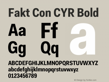 Fakt Con CYR Bold Version 4.001; build 0001图片样张