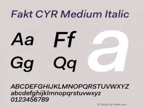 Fakt CYR Medium Italic Version 4.001; build 0001图片样张