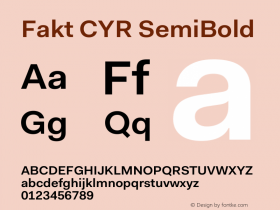 Fakt CYR SemiBold Version 4.001; build 0001图片样张