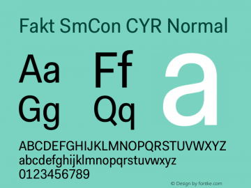 Fakt SmCon CYR Normal Version 4.001; build 0001图片样张
