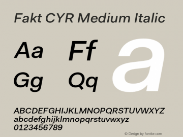 FaktCYR-MediumItalic Version 4.001; build 0001图片样张