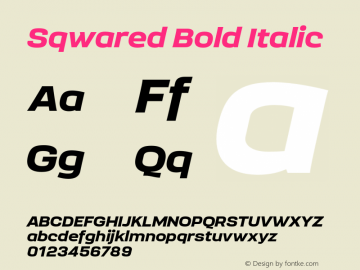 Sqwared Bold Italic Version 1.100;FEAKit 1.0图片样张