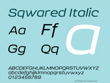 Sqwared Italic Version 1.100;FEAKit 1.0图片样张