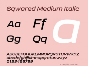 Sqwared Medium Italic Version 1.100;FEAKit 1.0图片样张