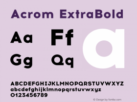 Acrom ExtraBold Version 1.000;PS 001.000;hotconv 1.0.70;makeotf.lib2.5.58329图片样张