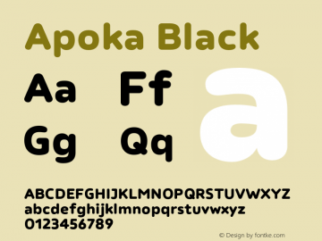 Apoka Black Version 1.001;PS 001.001;hotconv 1.0.88;makeotf.lib2.5.64775图片样张