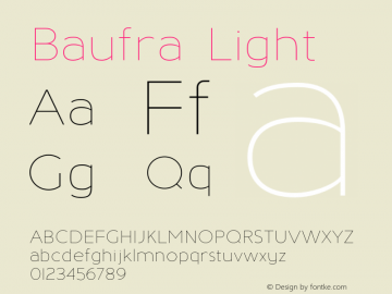 Baufra Light Version 1.001;PS 001.001;hotconv 1.0.70;makeotf.lib2.5.58329图片样张