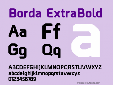 Borda ExtraBold Version 001.004 January 2020图片样张