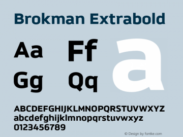 Brokman Extrabold Version 1.002;PS 001.002;hotconv 1.0.70;makeotf.lib2.5.58329图片样张