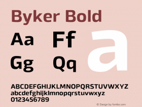 Byker Bold Version 1.000;PS 001.000;hotconv 1.0.70;makeotf.lib2.5.58329图片样张