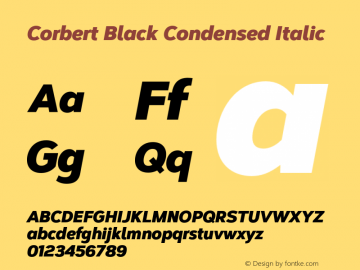 Corbert Black Condensed Italic Version 002.001 March 2020图片样张