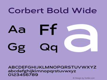 Corbert Bold Wide Version 002.001 March 2020图片样张