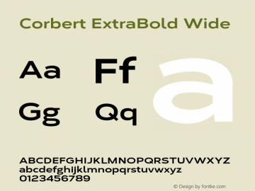 Corbert ExtraBold Wide Version 002.001 March 2020图片样张