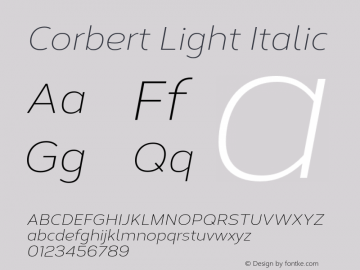 Corbert Light Italic Version 002.001 March 2020图片样张