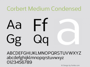 Corbert Medium Condensed Version 002.001 March 2020图片样张