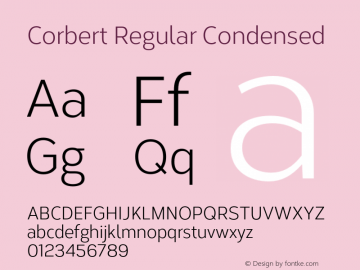 Corbert Regular Condensed Version 002.001 March 2020图片样张