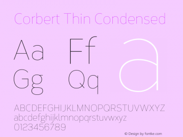 Corbert Thin Condensed Version 002.001 March 2020图片样张