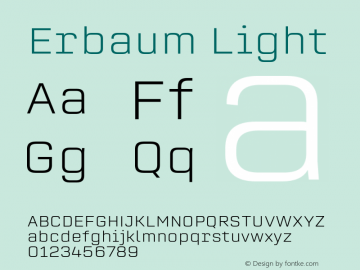 Erbaum-Light Version 1.000;PS 001.000;hotconv 1.0.88;makeotf.lib2.5.64775图片样张