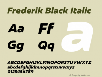 Frederik Black Italic Version 001.000 February 2019图片样张