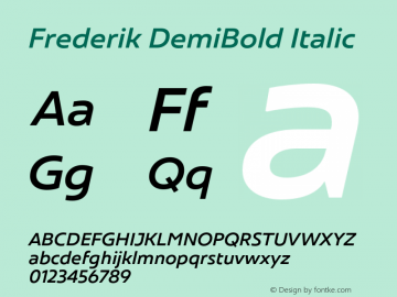 Frederik DemiBold Italic Version 001.000 February 2019图片样张