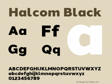 Halcom Black Version 1.000;PS 001.000;hotconv 1.0.70;makeotf.lib2.5.58329图片样张