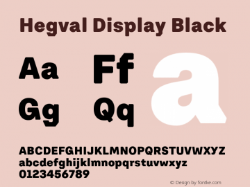 Hegval Display Black Version 001.000 October 2019图片样张