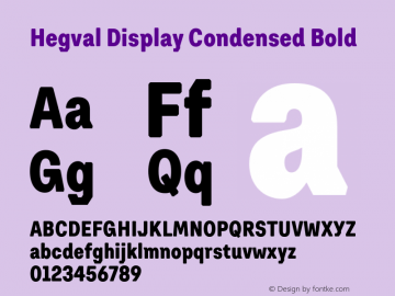 Hegval Display Condensed Bold Version 001.000 October 2019图片样张