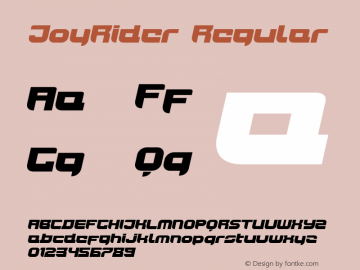 JoyRider UltraItalic Version 1.000;PS 001.000;hotconv 1.0.38图片样张