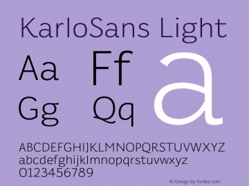 KarloSans Light Version 001.000 Dec 2017图片样张