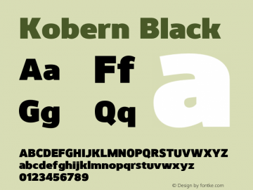 Kobern-Black Version 1.001;PS 001.001;hotconv 1.0.56;makeotf.lib2.0.21325图片样张